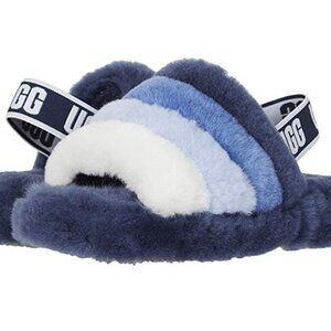 UGG Fluff Yeah Slide (Little Kid/Big Kid) (Navy Multi) Girls Shoes, Size 6M